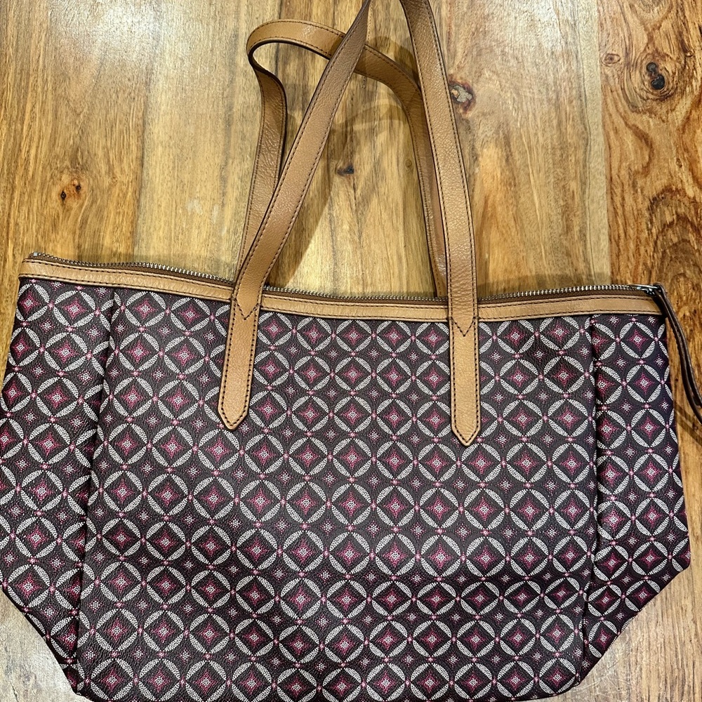 Fossil Patterned Tote Bag